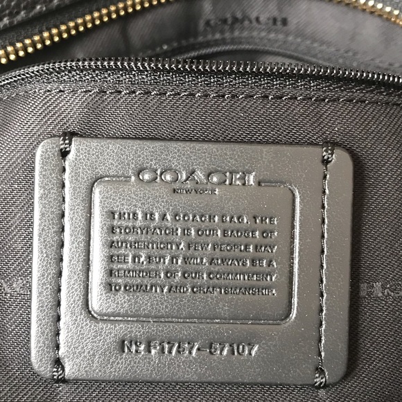 Coach Chain Shoulder Bag Black Leather Tote NEW - Picture 7 of 9